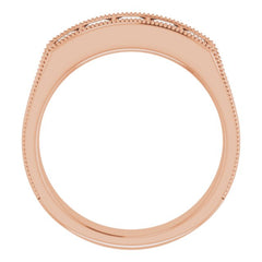 14K Rose 1 CTW Natural Diamond Milgrain Band 14K Rose 1 CTW Natural Diamond Milgrain Band
