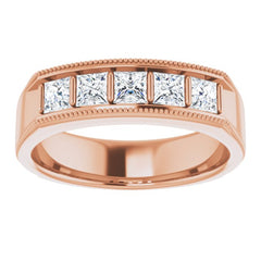 14K Rose 1 CTW Natural Diamond Milgrain Band 14K Rose 1 CTW Natural Diamond Milgrain Band
