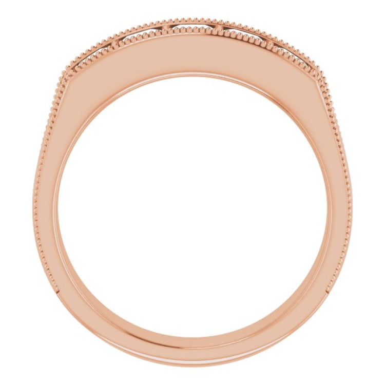 14K Rose 1 1/4 CTW Natural Diamond Milgrain Band 14K Rose 1 1/4 CTW Natural Diamond Milgrain Band