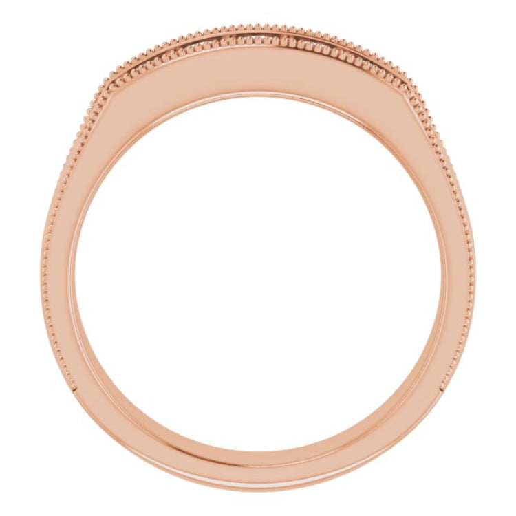 14K Rose 1/2 CTW Natural Diamond Milgrain Band 14K Rose 1/2 CTW Natural Diamond Milgrain Band