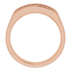 14K Rose 1/2 CTW Natural Diamond Milgrain Band 14K Rose 1/2 CTW Natural Diamond Milgrain Band
