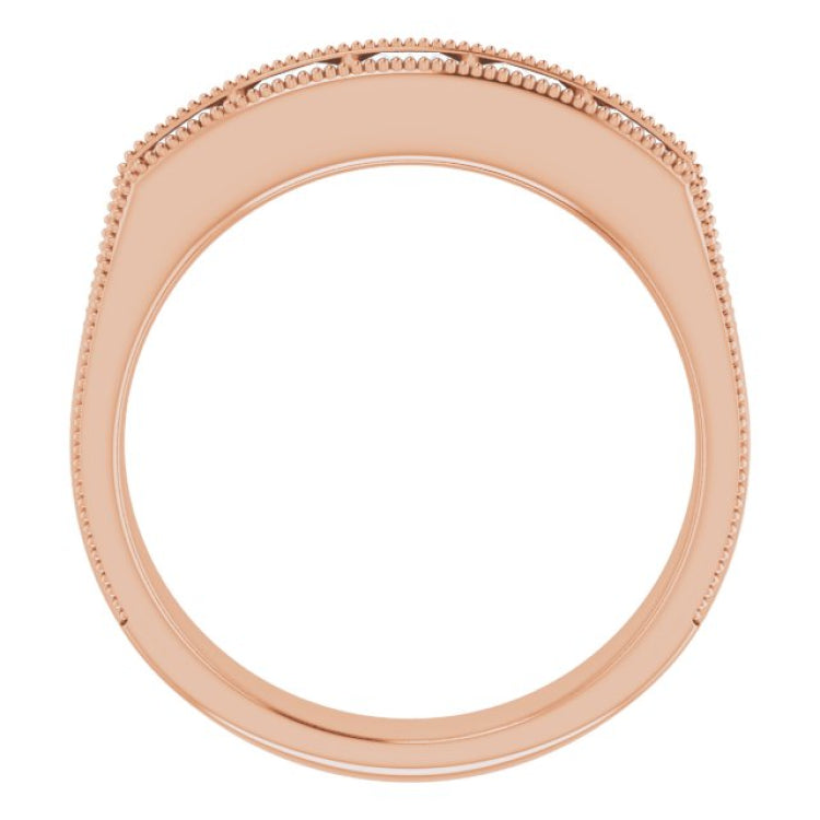 14K Rose 1 3/8 CTW Natural Diamond Milgrain Band 14K Rose 1 3/8 CTW Natural Diamond Milgrain Band