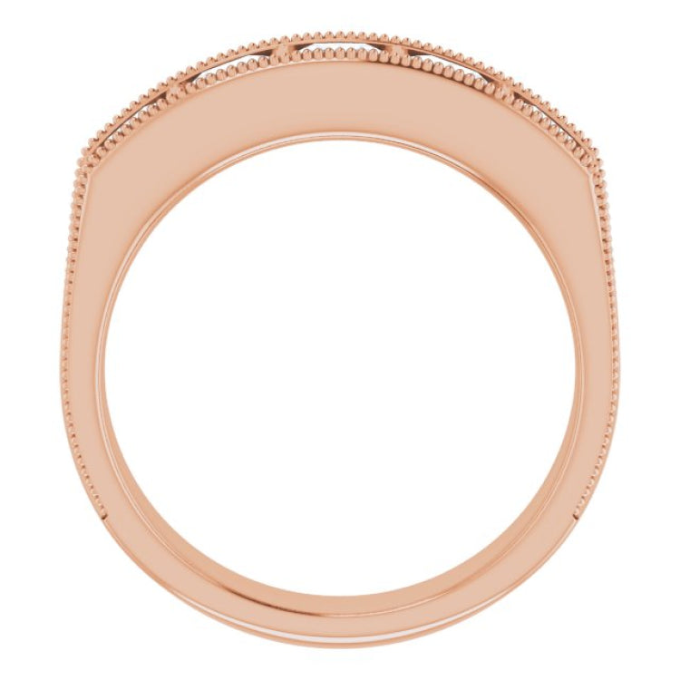14K Rose 1 9/10 CTW Natural Diamond Milgrain Band 14K Rose 1 9/10 CTW Natural Diamond Milgrain Band