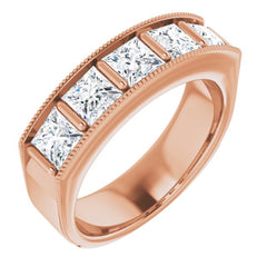 14K Rose 2 5/8 CTW Natural Diamond Milgrain Band 14K Rose 2 5/8 CTW Natural Diamond Milgrain Band