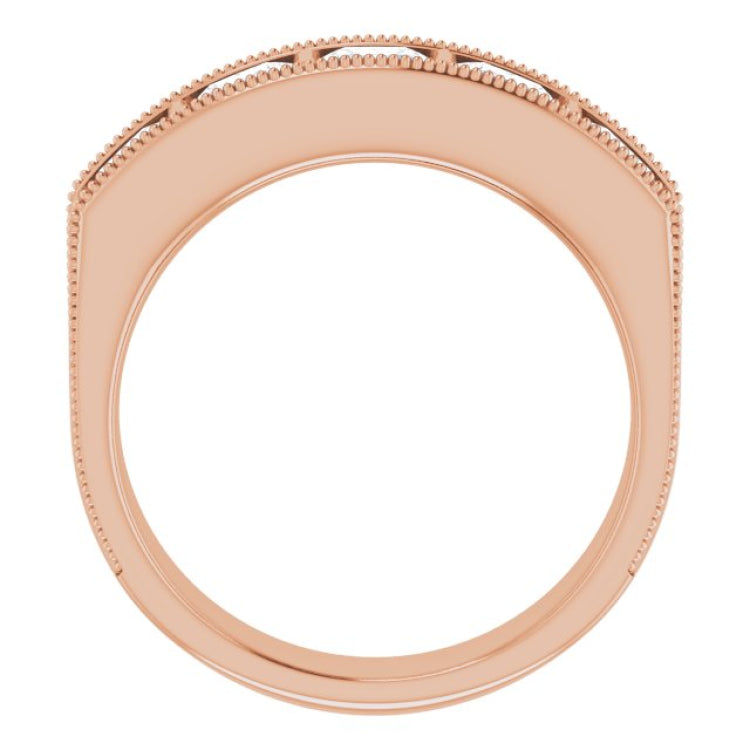 14K Rose 2 5/8 CTW Natural Diamond Milgrain Band 14K Rose 2 5/8 CTW Natural Diamond Milgrain Band