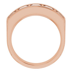 14K Rose 2 5/8 CTW Natural Diamond Milgrain Band 14K Rose 2 5/8 CTW Natural Diamond Milgrain Band