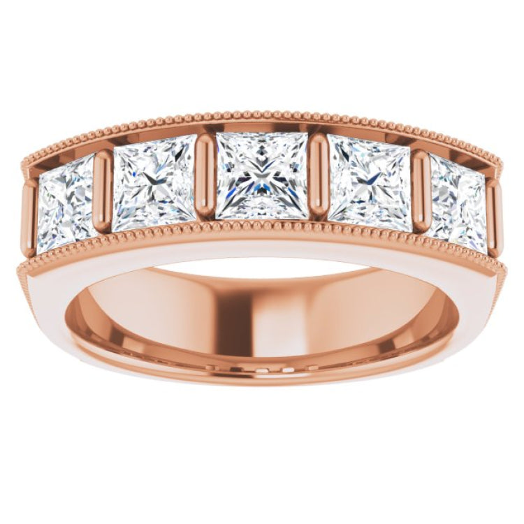 14K Rose 2 5/8 CTW Natural Diamond Milgrain Band 14K Rose 2 5/8 CTW Natural Diamond Milgrain Band