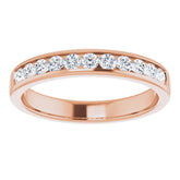 14K Rose 5/8 CTW Natural Diamond Band