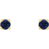 14K Yellow 2.5 mm Lab-Grown Blue Sapphire Earrings