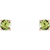 14K Rose 5 mm Natural Peridot Earrings