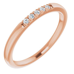 14K Rose .07 CTW Natural Diamond French-Set Anniversary Band 14K Rose .07 CTW Natural Diamond French-Set Anniversary Band