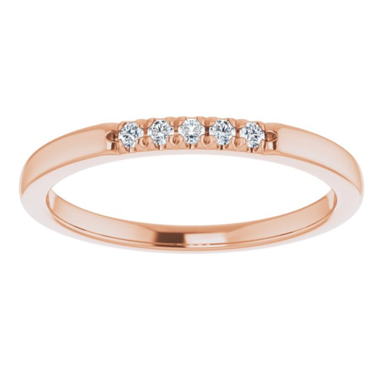 14K Rose .07 CTW Natural Diamond French-Set Anniversary Band 14K Rose .07 CTW Natural Diamond French-Set Anniversary Band