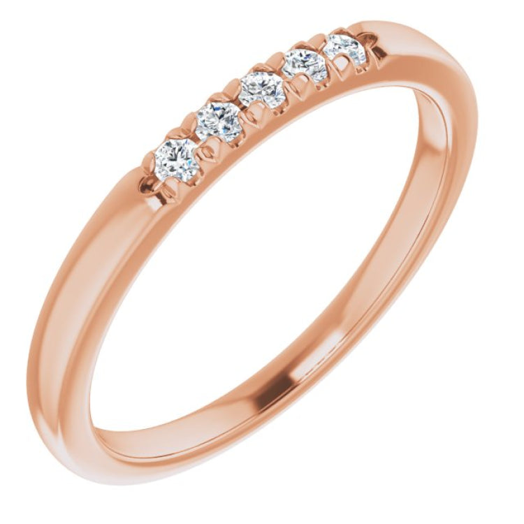 14K Rose 1/10 CTW Natural Diamond French-Set Anniversary Band 14K Rose 1/10 CTW Natural Diamond French-Set Anniversary Band