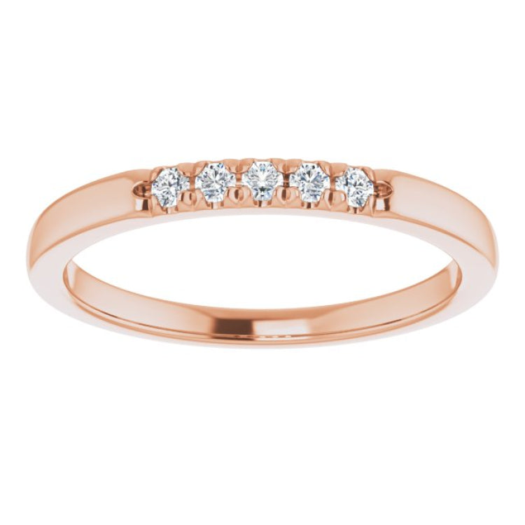 14K Rose 1/10 CTW Natural Diamond French-Set Anniversary Band 14K Rose 1/10 CTW Natural Diamond French-Set Anniversary Band