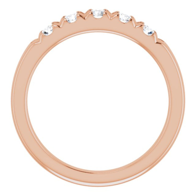 14K Rose 1/2 CTW Natural Diamond French-Set Anniversary Band 14K Rose 1/2 CTW Natural Diamond French-Set Anniversary Band