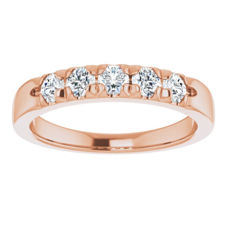 14K Rose 1/2 CTW Natural Diamond French-Set Anniversary Band 14K Rose 1/2 CTW Natural Diamond French-Set Anniversary Band