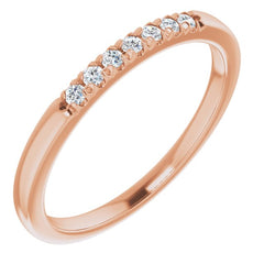 14K Rose 1/10 CTW Natural Diamond French-Set Anniversary Band 14K Rose 1/10 CTW Natural Diamond French-Set Anniversary Band