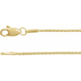 14K Yellow 1 mm Wheat 18" Chain
