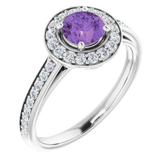Platinum Natural Amethyst & 1/3 CTW Natural Diamond Ring Platinum Natural Amethyst & 1/3 CTW Natural Diamond Ring