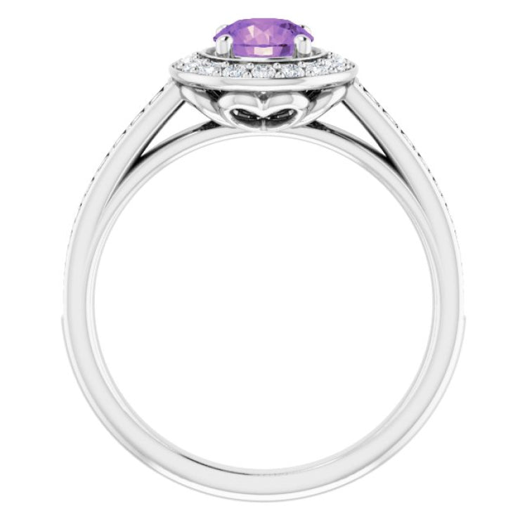 Platinum Natural Amethyst & 1/3 CTW Natural Diamond Ring Platinum Natural Amethyst & 1/3 CTW Natural Diamond Ring