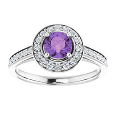 Platinum Natural Amethyst & 1/3 CTW Natural Diamond Ring Platinum Natural Amethyst & 1/3 CTW Natural Diamond Ring