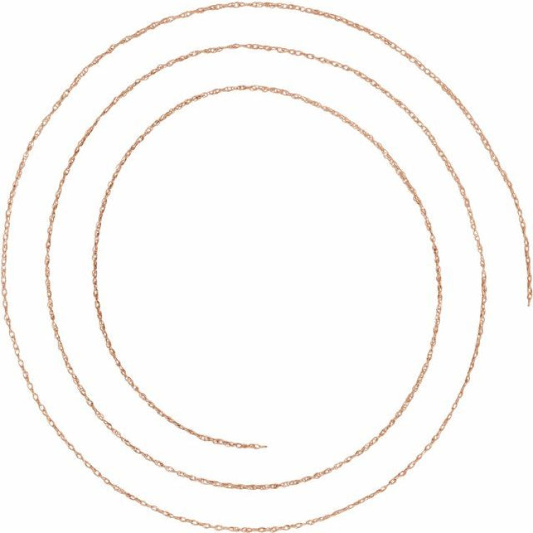 14K Rose .75 mm Rope Chain by the Inch 14K Rose .75 mm Rope Chain by the Inch