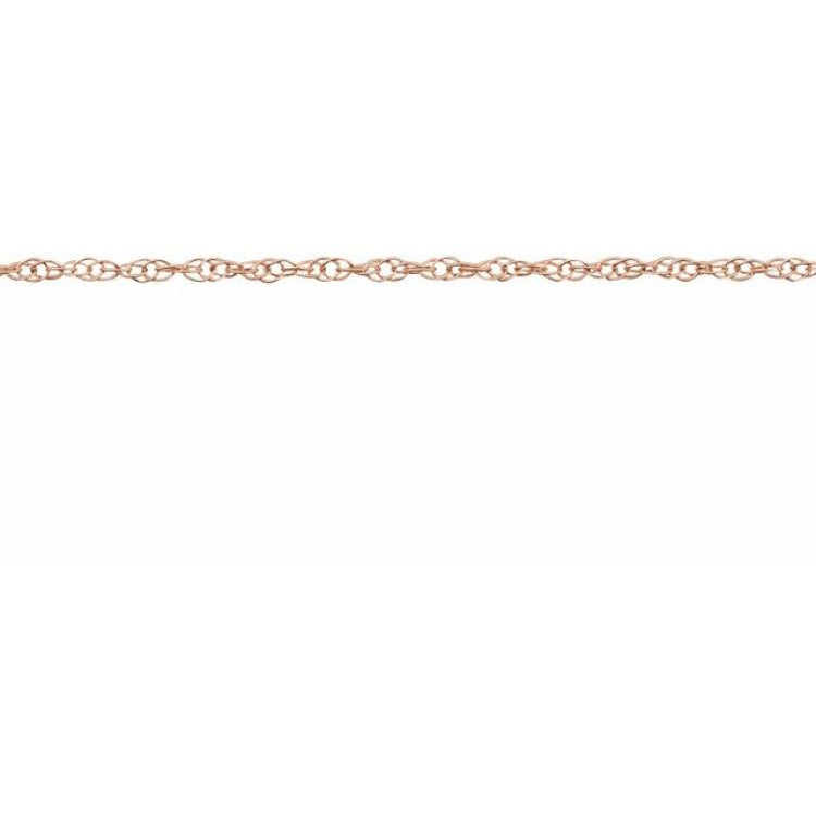 14K Rose .75 mm Rope Chain by the Inch 14K Rose .75 mm Rope Chain by the Inch