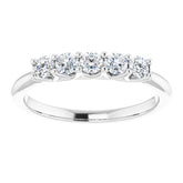 14K White 3/8 CTW Natural Diamond Anniversary Band