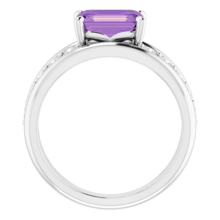 Platinum Natural Amethyst & 1/5 CTW Natural Diamond Ring Platinum Natural Amethyst & 1/5 CTW Natural Diamond Ring