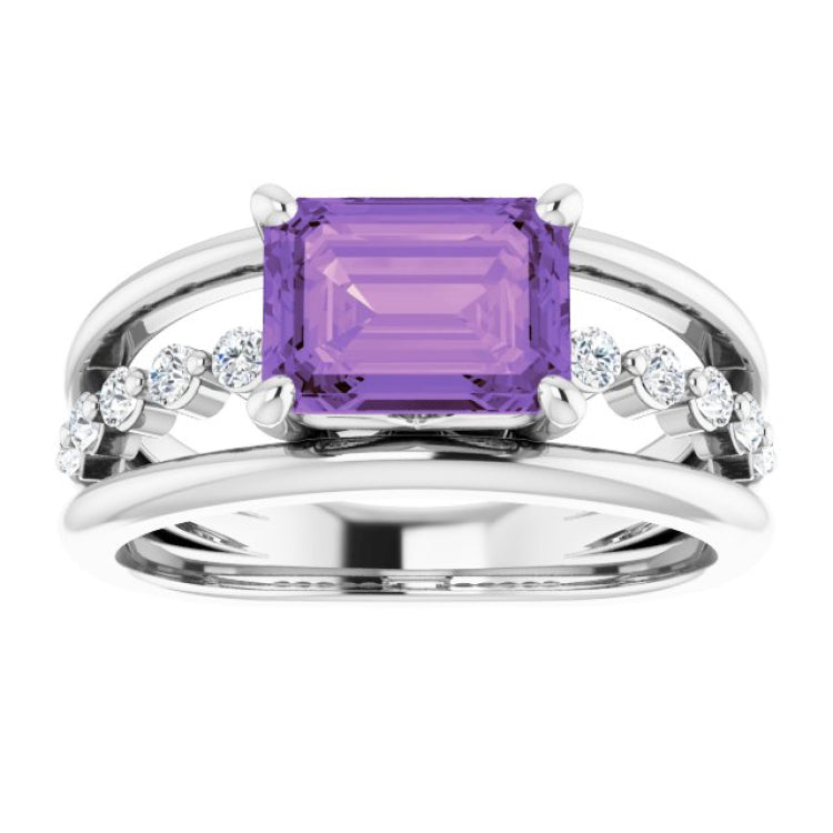 Platinum Natural Amethyst & 1/5 CTW Natural Diamond Ring Platinum Natural Amethyst & 1/5 CTW Natural Diamond Ring