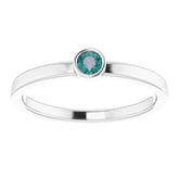 14K White 3 mm Lab-Grown Alexandrite Ring