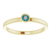 14K Yellow 3 mm Lab-Grown Alexandrite Ring