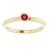 14K Yellow 3 mm Natural Ruby Ring