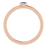 14K Rose 3 mm Lab-Grown Blue Sapphire Ring