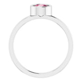 14K White 5.5 mm Natural Pink Tourmaline Ring