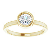14K Yellow 5.5 mm Natural White Sapphire Ring