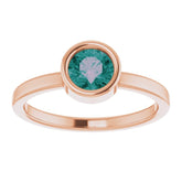 14K Rose 5.5 mm Lab-Grown Alexandrite Ring