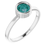 Platinum 5.5 mm Lab-Grown Alexandrite Ring