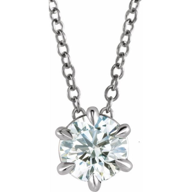 14K Rose 1/4 CT Natural Diamond Solitaire 16-18" Necklace 14K Rose 1/4 CT Natural Diamond Solitaire 16-18" Necklace