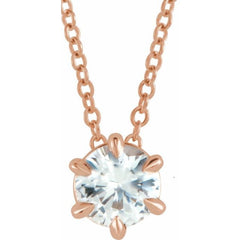 14K Rose 1/2 CT Natural Diamond Solitaire 16-18" Necklace 14K Rose 1/2 CT Natural Diamond Solitaire 16-18" Necklace