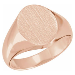 14K Rose 12x10 mm Oval Signet Ring 14K Rose 12x10 mm Oval Signet Ring