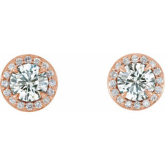14K Rose 1 CTW Natural Diamond Halo-Style Earrings 14K Rose 1 CTW Natural Diamond Halo-Style Earrings