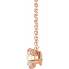 14K Rose 1 CT Lab-Grown Diamond Solitaire 16-18" Necklace 14K Rose 1 CT Lab-Grown Diamond Solitaire 16-18" Necklace