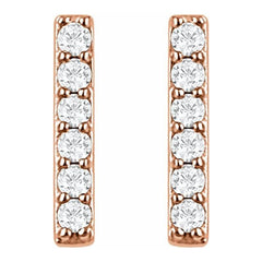 14K Rose 1/10 CTW Lab-Grown Diamond Bar Earrings 14K Rose 1/10 CTW Lab-Grown Diamond Bar Earrings