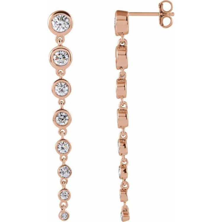 14K Rose 1 3/4 CTW Lab-Grown Diamond Earrings 14K Rose 1 3/4 CTW Lab-Grown Diamond Earrings
