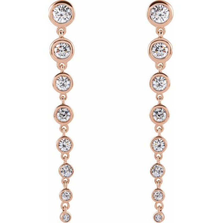 14K Rose 1 3/4 CTW Lab-Grown Diamond Earrings 14K Rose 1 3/4 CTW Lab-Grown Diamond Earrings