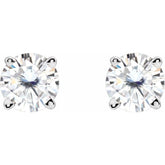14K White 4.5 mm Stuller Lab-Grown Moissanite Earrings