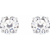 14K White 6.5 mm Stuller Lab-Grown Moissanite Earrings