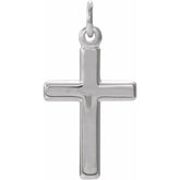 14K White Cross Pendant