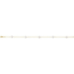 14K Yellow Cultured White Freshwater Pearl 5-Station 7" Bracelet 14K Yellow Cultured White Freshwater Pearl 5-Station 7" Bracelet